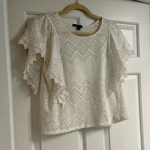 Ella Moss White Eyelet Top